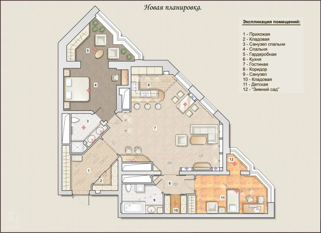 План квартиры в ЖК Олимпия